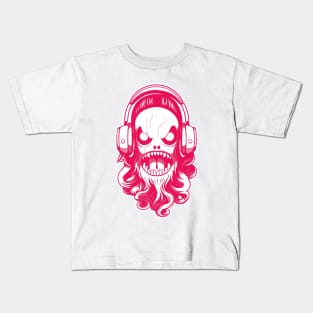 horror and cute headphone fantastic and gotic graphic design ironpalette Kids T-Shirt